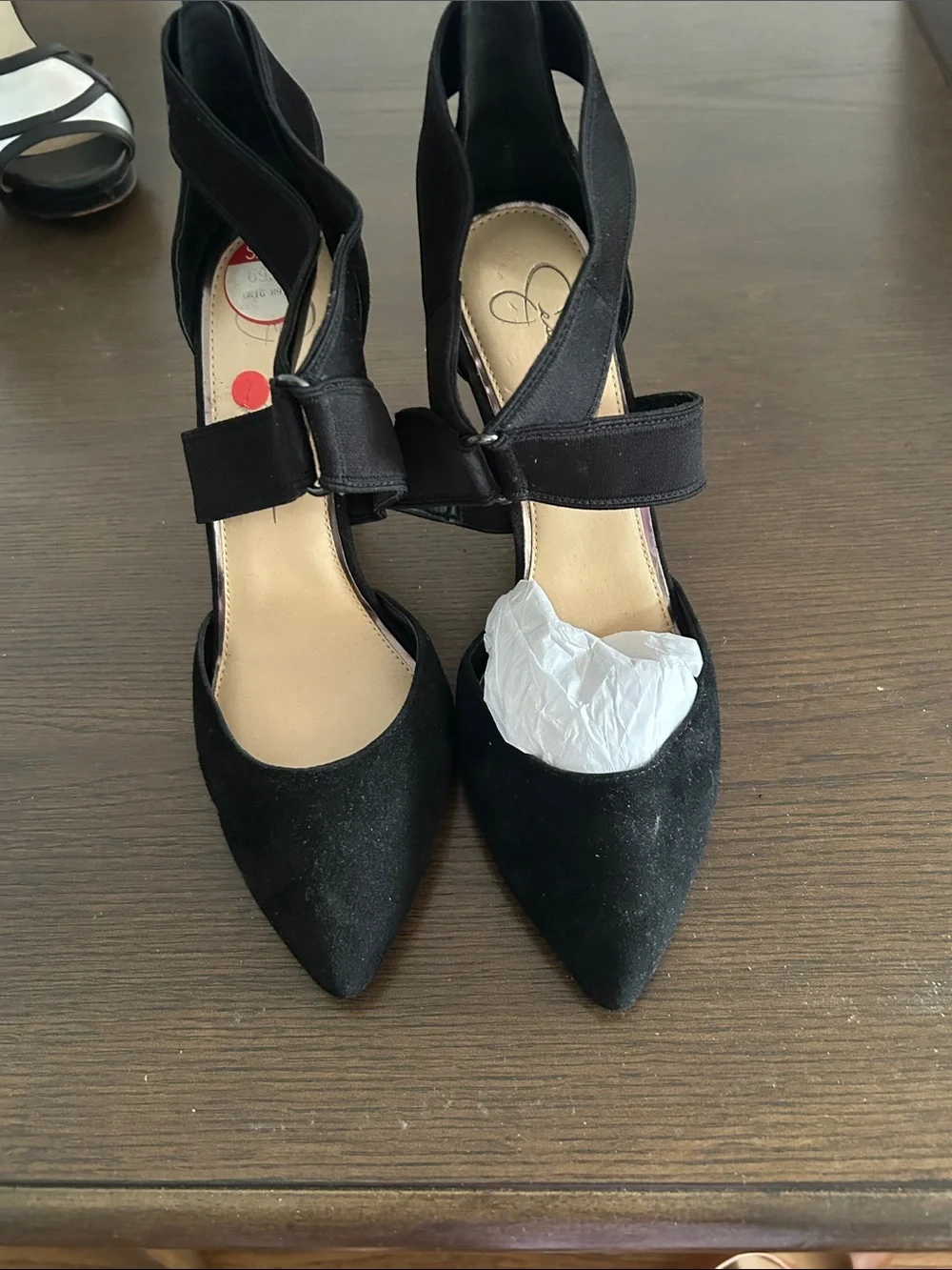 Jessica Simpson Black Suede Pointed D'Orsay Stiletto Heels